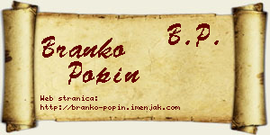 Branko Popin vizit kartica